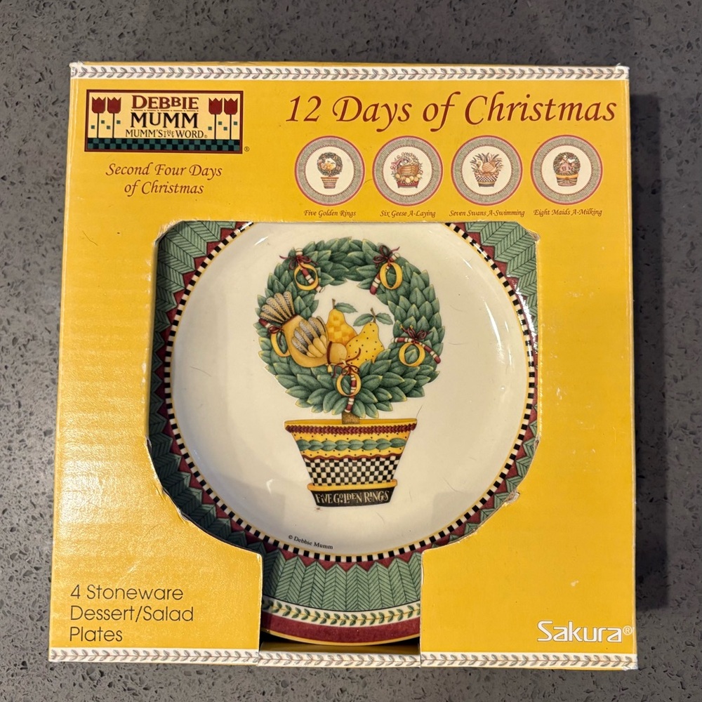 Debbie Mumm 12 days of Christmas Plates  - 1st and 2nd sets